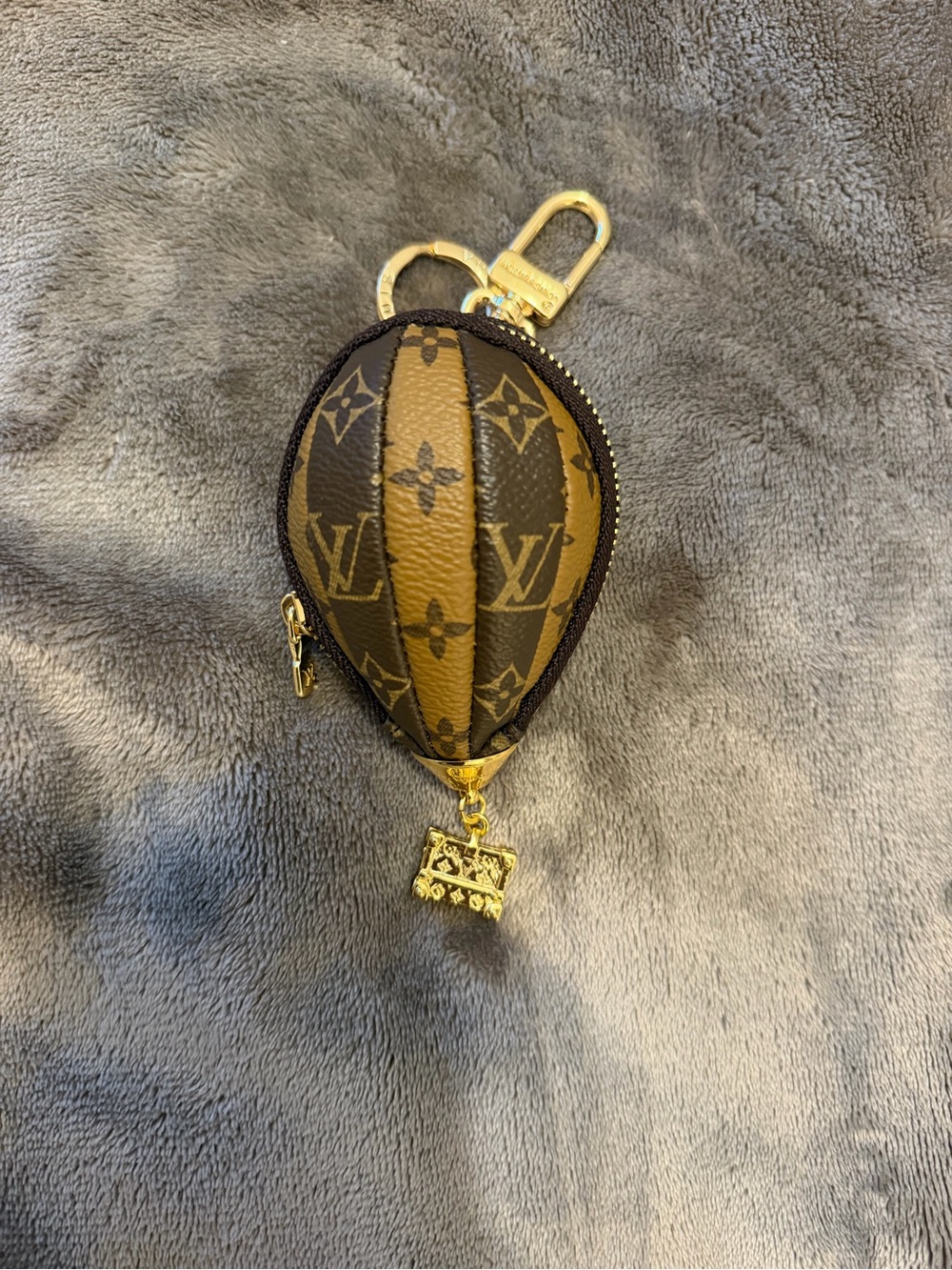 Brown Hot Air Balloon Bag Charm